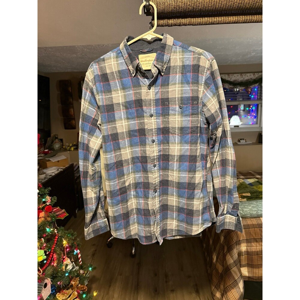 Men’s Plaid Flannel Button Down Shirt Size Medium